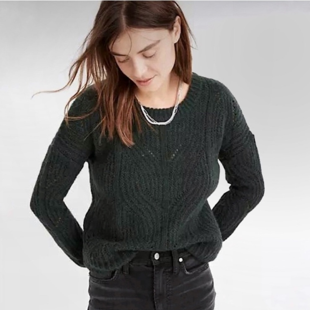 Madewell Charley Sweater | 30% Alpaca | Green | Size XS